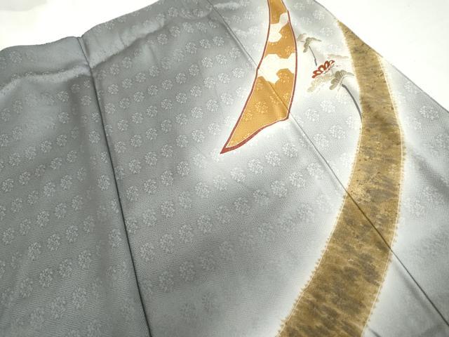 平和屋着物●訪問着　駒刺繍　蔓帯雪輪飛鶴花文　暈し染め　金彩　ロング丈　正絹　逸品　AABL1144cs