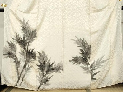 平和屋着物●訪問着　手描き　枝葉文　正絹　逸品　AABL1146cs