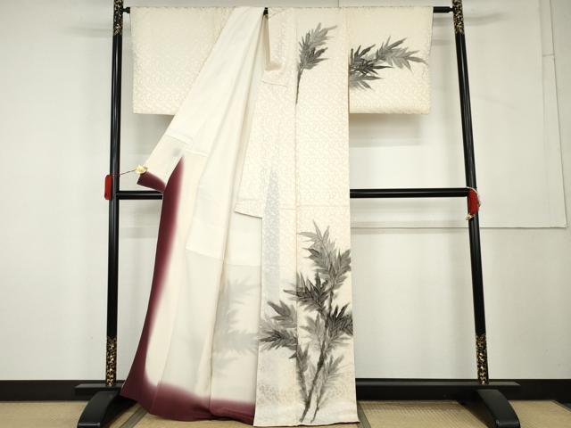 平和屋着物○訪問着 手描き 枝葉文 正絹 逸品 AABL1146cs