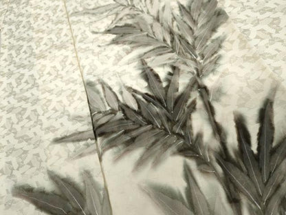 平和屋着物●訪問着　手描き　枝葉文　正絹　逸品　AABL1146cs