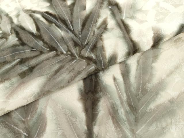 平和屋着物●訪問着　手描き　枝葉文　正絹　逸品　AABL1146cs
