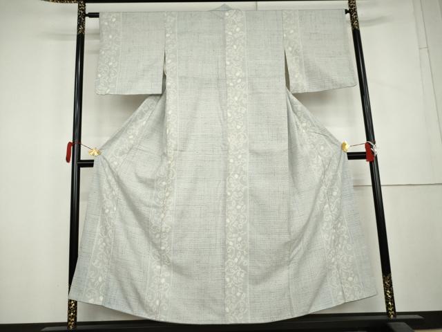 平和屋着物●結城紬　絞り　唐草間道　正絹　逸品　AABL1148cs