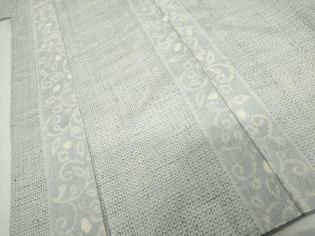 平和屋着物●結城紬　絞り　唐草間道　正絹　逸品　AABL1148cs