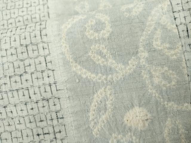 平和屋着物●結城紬　絞り　唐草間道　正絹　逸品　AABL1148cs
