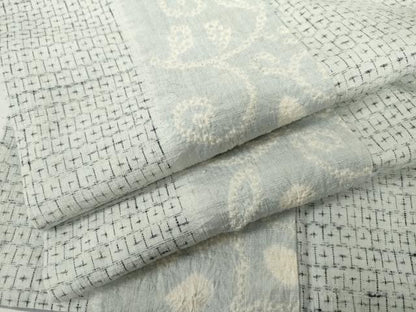 平和屋着物●結城紬　絞り　唐草間道　正絹　逸品　AABL1148cs