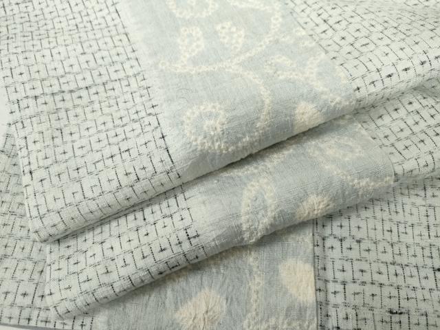 平和屋着物●結城紬　絞り　唐草間道　正絹　逸品　AABL1148cs
