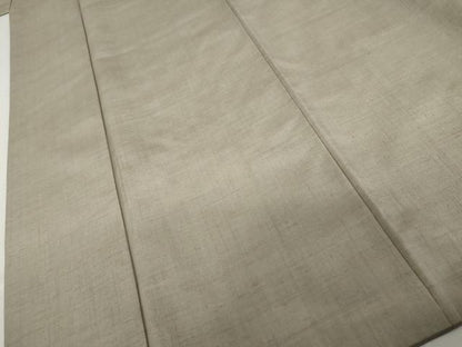 平和屋着物●結城紬　小倉太々　今幡部　色無地　絹鼠色　証紙付き　正絹　逸品　AABL1157cs
