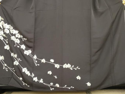 平和屋着物●訪問着　総刺繍　胡蝶蘭　金糸　正絹　逸品　AABL1161cs