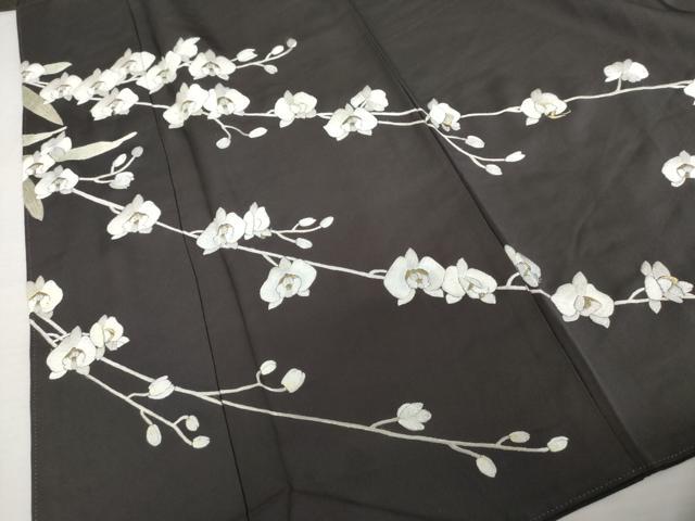 平和屋着物●訪問着　総刺繍　胡蝶蘭　金糸　正絹　逸品　AABL1161cs