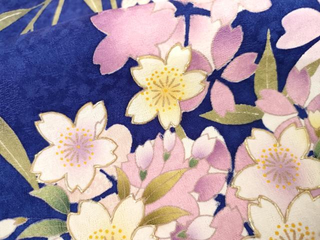 平和屋着物●豪華振袖　桜　暈し染め　金彩　正絹　逸品　AABL1174cs