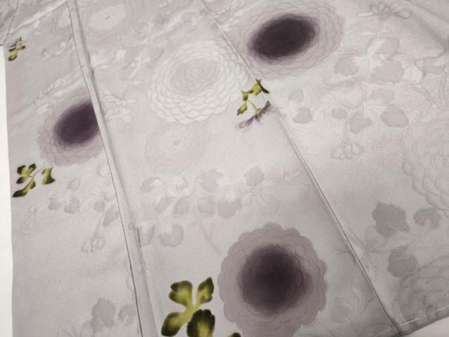 平和屋着物●上質な小紋　地紋起こし　菊　京都きもの友禅扱い　正絹　逸品　未使用　AABL1176cs