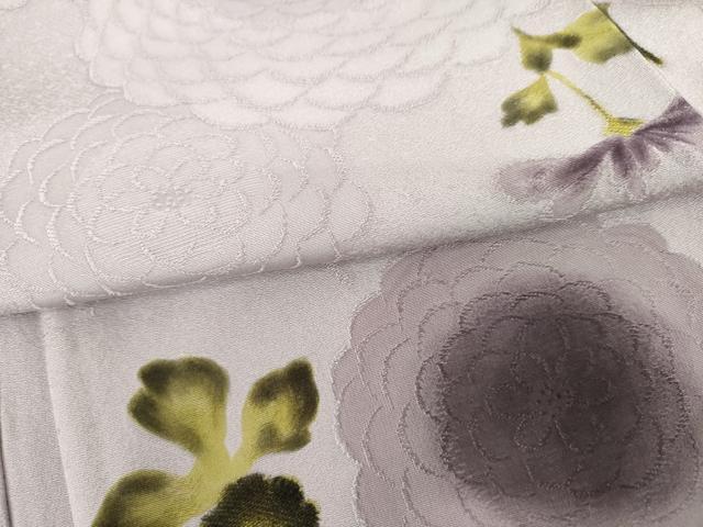 平和屋着物●上質な小紋　地紋起こし　菊　京都きもの友禅扱い　正絹　逸品　未使用　AABL1176cs