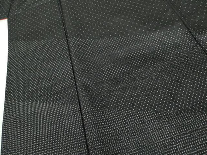 平和屋着物●赤城紬　訪問着　黒地　証紙付き　正絹　逸品　AABL1179cs