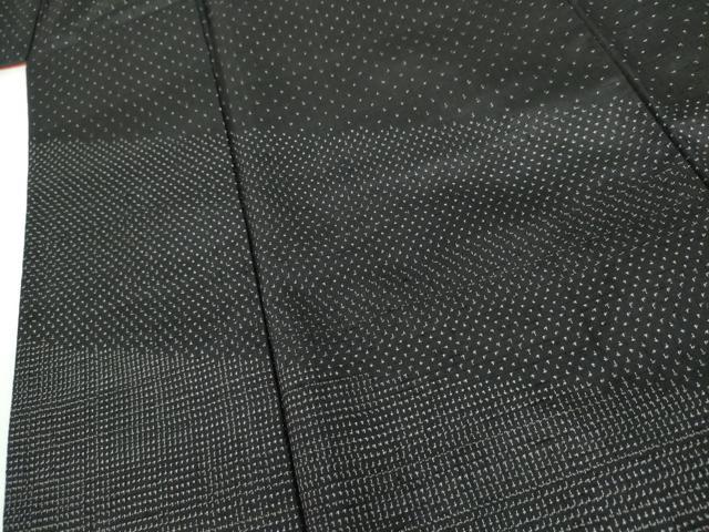 平和屋着物●赤城紬　訪問着　黒地　証紙付き　正絹　逸品　AABL1179cs