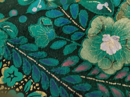 平和屋着物●豪華振袖　辻が花　金彩　金通し地　ロング丈　正絹　逸品　AABL1180cs