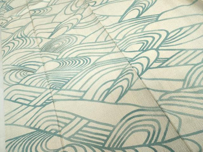 平和屋着物●お召　訪問着　刺繍　流水文　正絹　逸品　AABL1182cs