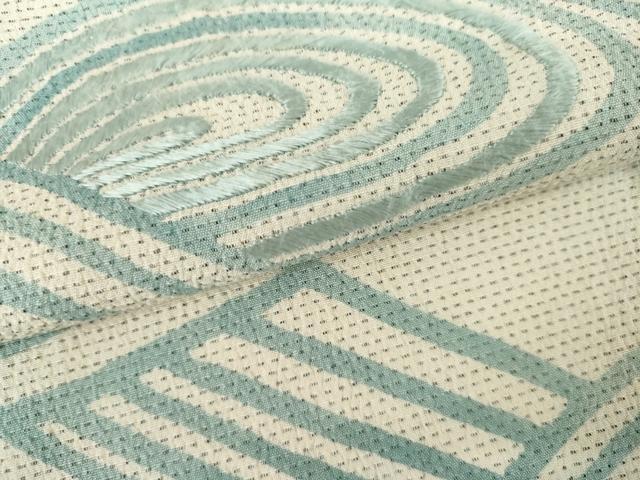 平和屋着物●お召　訪問着　刺繍　流水文　正絹　逸品　AABL1182cs