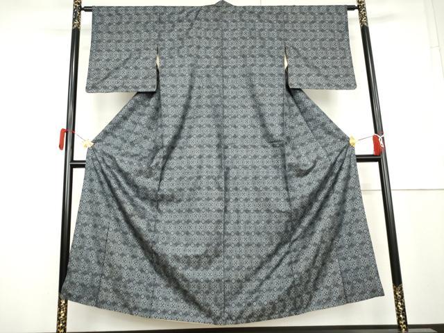 平和屋着物●本場大島紬　割込み絣　花菱文　正絹　逸品　AABL1183cs
