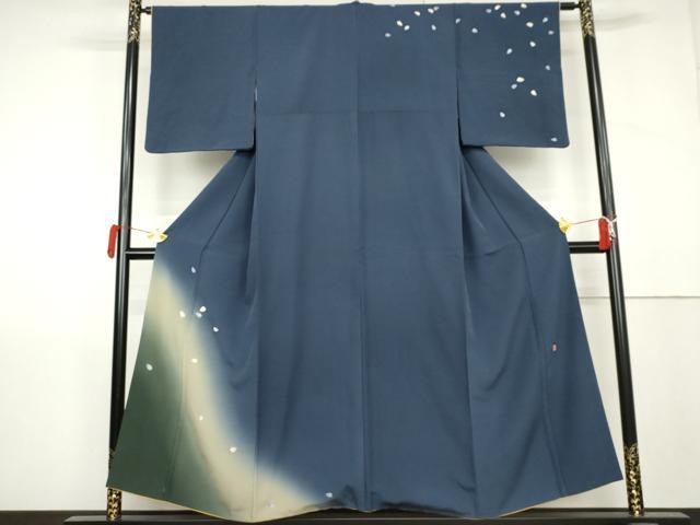 平和屋着物●十日町友禅作家　あらい義風　訪問着　舞桜文　暈し染め　正絹　逸品　AABL1186cs