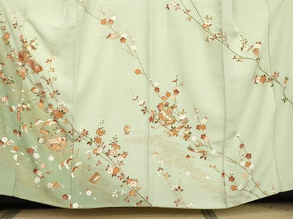 平和屋着物●訪問着　花文箱　暈し染め　正絹　逸品　AABL1189cs