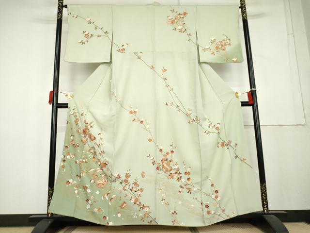 平和屋着物●訪問着　花文箱　暈し染め　正絹　逸品　AABL1189cs