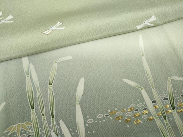 平和屋着物●訪問着　友禅　木賊に蜻蛉　暈し染め　正絹　逸品　AABL1200cs