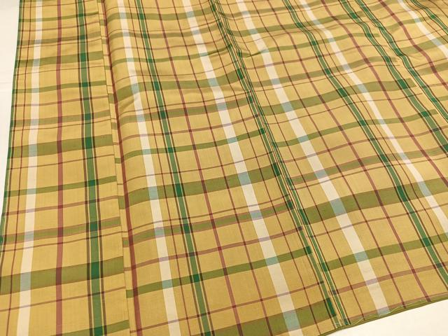 平和屋着物●上質な紬　格子　ますいわ屋扱い　正絹　逸品　未使用　AABL1201ph