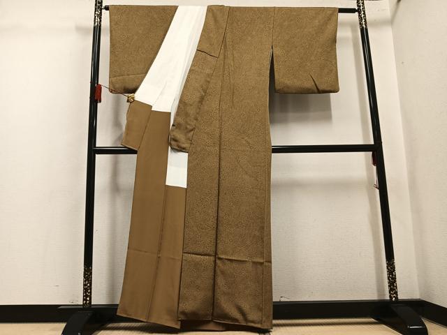平和屋着物●江戸小紋　草花文　正絹　逸品　AABL1208ph