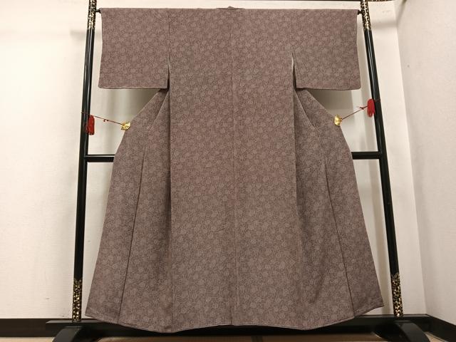 平和屋着物●江戸小紋　花唐草文　正絹　逸品　未使用　AABL1209ph