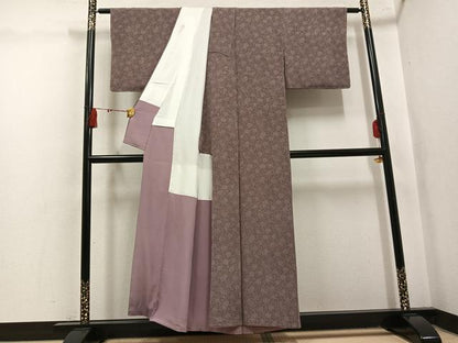 平和屋着物●江戸小紋　花唐草文　正絹　逸品　未使用　AABL1209ph