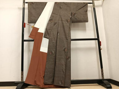 平和屋着物●本場大島紬　7マルキ　糸巻　正絹　逸品　未使用　AABL1211ph