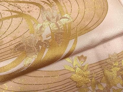 平和屋着物●豪華色留袖　竹屋町刺繍　流水草花文　金彩　正絹　逸品　AABL1215ph