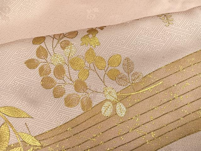 平和屋着物●豪華色留袖　竹屋町刺繍　流水草花文　金彩　正絹　逸品　AABL1215ph