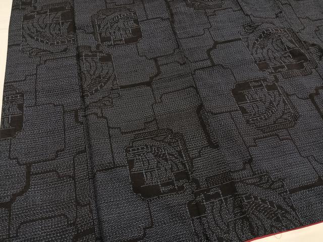 平和屋着物●結城紬　80亀甲　舟　正絹　逸品　AABL1216ph