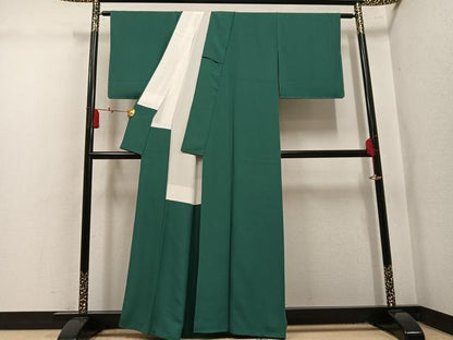 平和屋着物●上質な色無地　革色　正絹　逸品　AABL1221ph