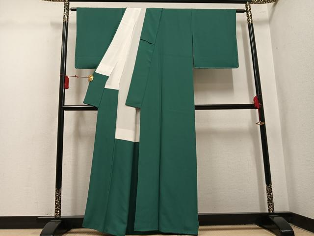 平和屋着物●上質な色無地　革色　正絹　逸品　AABL1221ph