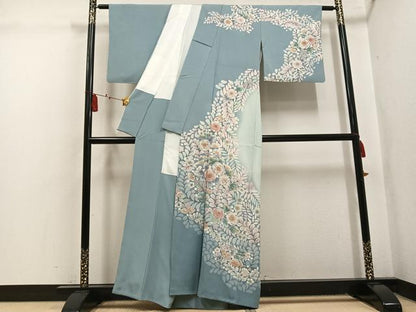 平和屋着物●訪問着　作家物　辻が花　暈し染め　丹後ちりめん　反端付き　正絹　逸品　AABL1224ph