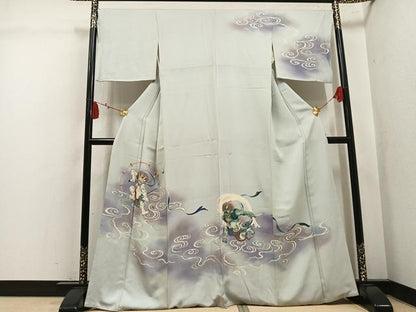 平和屋着物●訪問着　手描き　風神雷神　暈し染め　正絹　逸品　AABL1227ph
