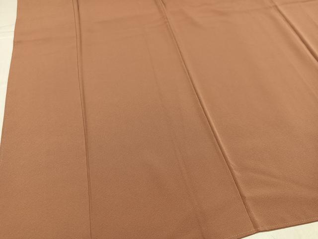 平和屋着物●上質な色無地　胡桃色　正絹　逸品　AABL1229ph
