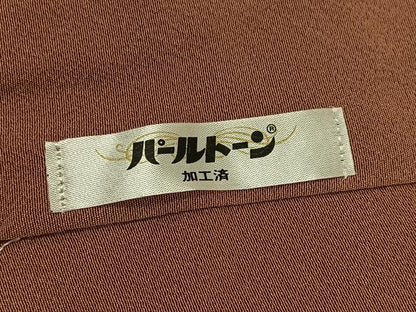 平和屋着物●上質な色無地　胡桃色　正絹　逸品　AABL1229ph