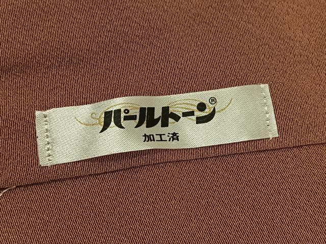 平和屋着物●上質な色無地　胡桃色　正絹　逸品　AABL1229ph