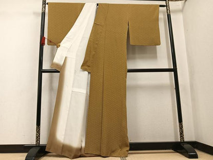 平和屋着物●上質な小紋　麻の葉文様　正絹　逸品　AABL1230ph