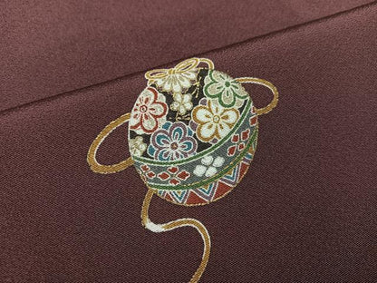 平和屋着物●上質な小紋　花毬文　金彩　正絹　逸品　AABL1232ph