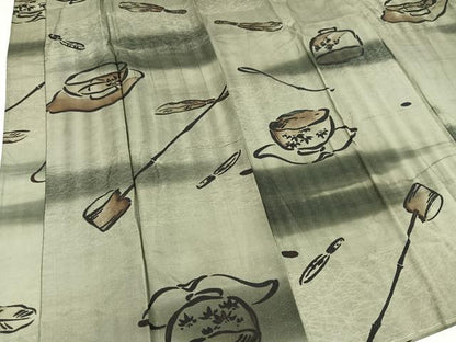 平和屋着物●男性　長襦袢　袷　茶道具　正絹　逸品　AABL1233ph