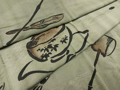 平和屋着物●男性　長襦袢　袷　茶道具　正絹　逸品　AABL1233ph