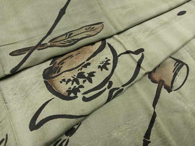 平和屋着物●男性　長襦袢　袷　茶道具　正絹　逸品　AABL1233ph