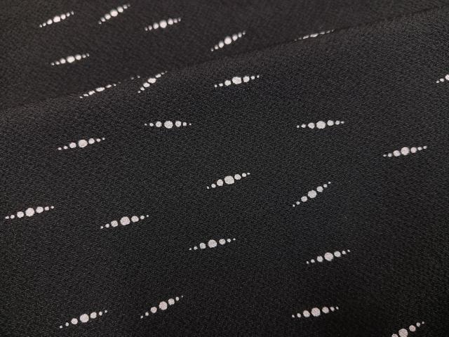 平和屋着物●上質な小紋　間道　黒地　正絹　逸品　AABL1234ph