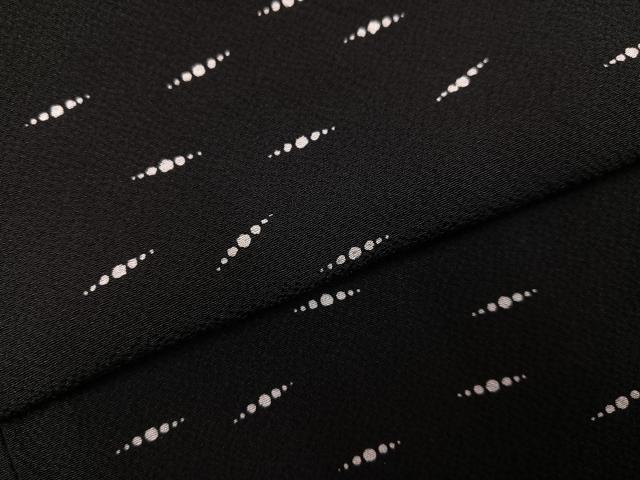 平和屋着物●上質な小紋　間道　黒地　正絹　逸品　AABL1234ph
