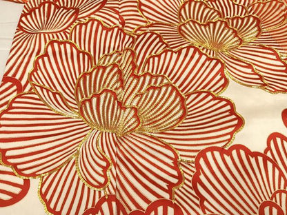 平和屋着物●豪華振袖　駒刺繍　牡丹　金彩　ロング丈　正絹　逸品　AABL1235ph
