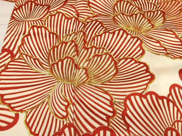 平和屋着物●豪華振袖　駒刺繍　牡丹　金彩　ロング丈　正絹　逸品　AABL1235ph